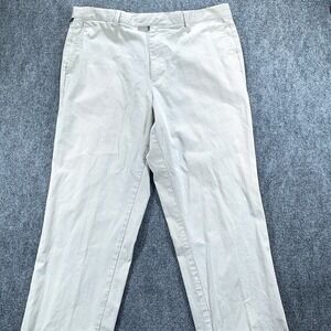 Dockers Pants Mens 38 Green Seersucker 32" Inseam Flat‎ Front Casual #AB414